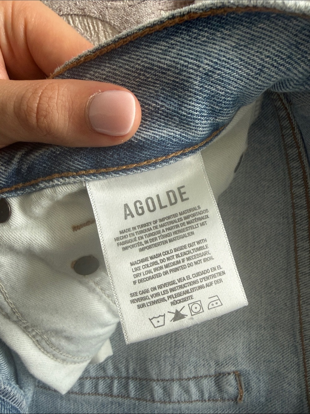 Agolde Light Blue Denim Jeans - Picture 2 of 3